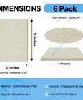 Pro Setup 6 Pack High Density Polyester Sound Absorbing Panels 16 By 12 Inches dimensions and details on acoustic wall tiles.