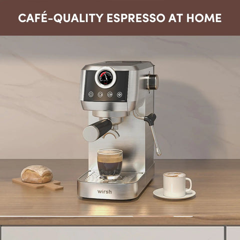 Pro Semi Automatic Espresso Maker With Built In Milk Frother And Touch Screen for crafting smooth lattes on kitchen counter