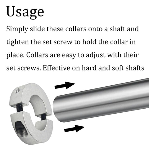 0.98 Inch Bore Aluminum Shaft Collar Double Split Two Piece Clamping Collar With Set Screw installation illustration