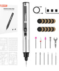 Get Your Creative Gears Turning With This Badass 6-Speed Rotary Engraving Pen Featuring 41 Premium Bits And UsbC Rechargeable Power For Smooth Wood Carving Metal Etching And Diy Crafting Projects That Nail It Everyday. Image shows the ergonomic engraver, bits, and accessories.