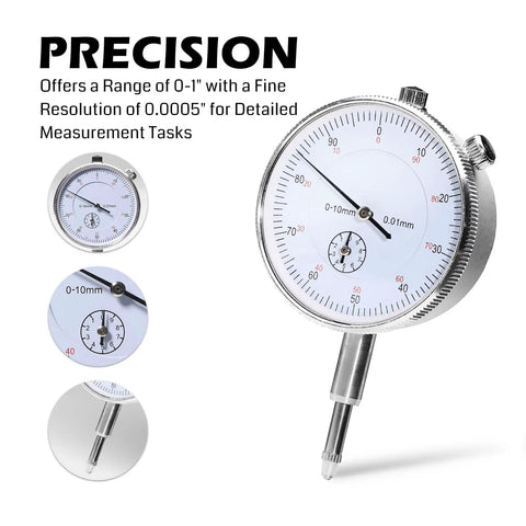 Pro Grade CNC Milling Tramming Tool Calibration System With 1/2, 1/4, 1/8 Inch Shanks and 0.001 Inch Dial Indicators close-up view