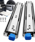 Boss Grade Locking Heavy Duty Drawer Slides Built Tough For Zero Hassle Setup Supporting Two Hundred Fifty Pound Load With Full Extension Glide.