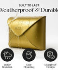 Sturdy Outdoor Wall Mount Mailbox With Gold Finish Built To Last Waterproof Weatherproof Envelope Mailbox For Outside Use Tough As Nails