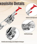 Beefy Heavy Duty Toggle Clamp With 2000 Lbs Load Capacity, Cam Action U-Bolt Self-Lock Latch, galvanized steel details
