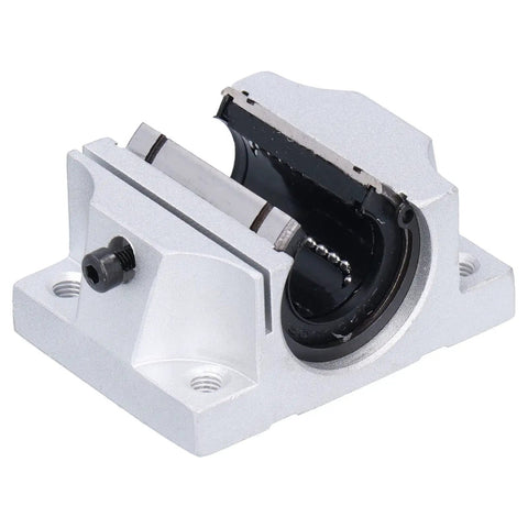 Aluminum Alloy 20mm Bore Linear Ball Bearing Slide Block With 68mm Length And Open Guide for CNC Machines, exposed view