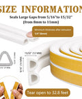 Size details of 32 Foot Self Adhesive Foam Weather Stripping For Doors And Windows D Shape Draft Stopper Tape.