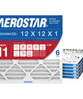 Six Pack 12 By 12 By 1 MERV 11 Pleated HVAC Filter For Furnace And AC Keeps Dust Pollen Pet Dander Smoke Germs Mold Out