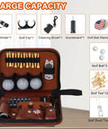 All In One Golf Gear Set With Leather Case Rangefinder Balls Tees Brushes Ball Markers Clips Divot Tool And Scoreboard