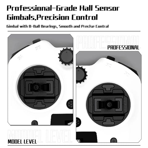 Professional-grade hall sensor gimbals of Dope Pro Grade ELRS 2.4G RC Transmitter, close-up view