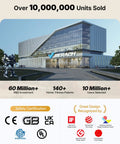 Exterior of the Merach headquarters showcasing technology, design awards, and fitness achievements.