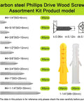 Size 4 Wood Screws Assortment Kit 500 Piece Flat Head 304 Stainless Steel Fasteners For Woodworking And Home Projects, carbon steel screws variety.