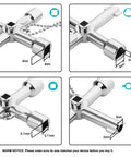 Four Way Sillcock Key With Bit Multi Functional Water Key Cross Key 1 Pack For Valve Faucet And Spigots with size details