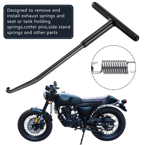 Two Piece Exhaust Spring Puller Tool Hooks Kit For Motorcycle Dirt Bike And Snowmobile Removal T Handle Hanger Expander