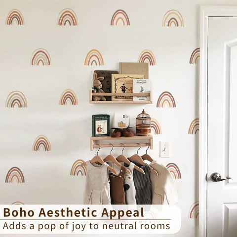 Wall with 72 Piece Small Boho Rainbow Wall Decals Peel And Stick Set With 12 Sheets Self Adhesive Colorful Rainbow Stickers