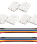 Six Pack Mini Breadboard Kit White With 170 Tie Points No Soldering Needed Prototyping Boards For Arduino And Raspberry Pi Includes 10 Pin Male Female Jumpers And 10 Pin Jumper Wires About 21 Cm Cables