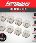 1 Inch Square Chair Leg Tips With Beige Felt Bottom No Slip Heavy Duty Silicone Caps Steel Reinforced Floor Protectors 8 Count
