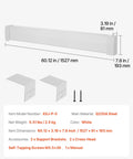 5 Ft Baseboard Heater Cover, Heavy Duty Steel Front Panel, Easy Installation, White Finish, Dimensions and Accessories Shown