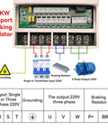 Internal wiring view of VFD 220V 2.2kW 3HP Variable Frequency Drive with braking resistor and grounding support for CNC spindle motors