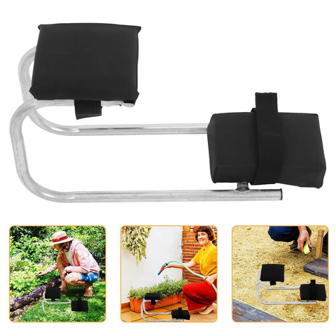 Garden Knee Seat With Thick Foam Pad Portable Wearable Kneeling Bench For Gardening On The Go Comfortable Seat That Doubles As A Handy Tool Storage Box For Outdoor Work 15 By 25 By 48 Cm, shown with foam padding and metal frame