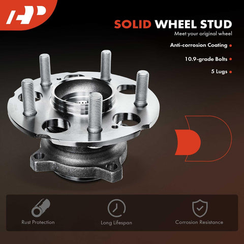 Close-up of solid wheel hub with 5 lugs and anti-corrosion coating