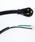 9 Foot NEMA 6 50P Power Cord With Eyelet Open End For Electric Heaters Heavy Duty 50 Amp 250 Volt UL Listed Black Straight Molded