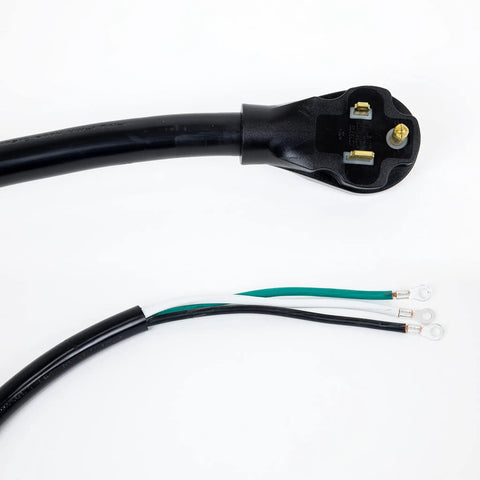 9 Foot NEMA 6 50P Power Cord With Eyelet Open End For Electric Heaters Heavy Duty 50 Amp 250 Volt UL Listed Black Straight Molded