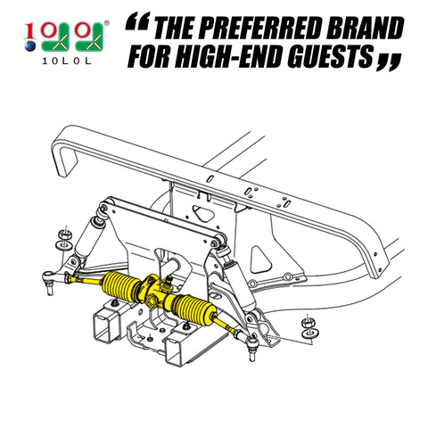 Illustration of Club Car Precedent Golf Cart Steering Gear Box Assembly 2004 Up Rack and Pinion Replacement for Gas and Electric Models