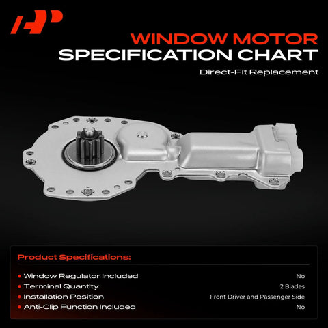 Power Window Lift Motor Front Left And Right For Chevrolet Camaro 1993 To 2002 Pontiac Firebird 1993 To 2002 GMC Safari 1985 To 2001 Astro 1985 To 2001 OE Replacement 2 Pin Direct Fit Window Motor, silver metal