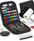 Grab And Go Portable DIY Sewing Kit For Travelers And Beginners With 16 Spools Of Thread Scissors Needles Thimble Tape Measure Plus All Essentials Black Size Small Gift For Grandma Mom Or Friend.