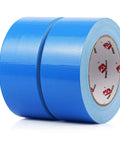 Blue Heavy Duty Duct Tape 9 Mil Thick 2 Inch By 30 Yard Roll Waterproof roll shown with label and textured blue surface