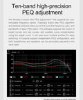 Hi Res DAC And Headphone Amp Bundle With Dual ES9039Q2M Chips, X Hybrid Amplifier showing 10-Band PEQ adjustment interface
