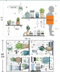 Green Plant Leaves Wall Decals For Bedroom And Living Room Large 90cm By 180cm Mural Removable Sticker Set For Home Decor And Housewarming Gift Easy Peel And Repositionable For Quick Fresh Look