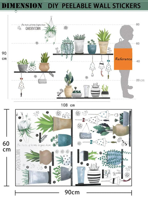 Green Plant Leaves Wall Decals For Bedroom And Living Room Large 90cm By 180cm Mural Removable Sticker Set For Home Decor And Housewarming Gift Easy Peel And Repositionable For Quick Fresh Look