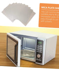 Pro Grade Mica Waveguide Cover for Microwave Ovens, heat resistant plates shown with microwave, 12 piece set