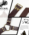 Back Sword Holster Leather Sword Holder with Adjustable Buckle in PU Leather Detail Brown