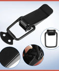 Universal Car Bumper Hook Clips Quick Release Fasteners For Trunk And Bumpers 105x33mm in black, detailed views shown.