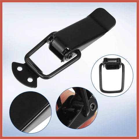 Universal Car Bumper Hook Clips Quick Release Fasteners For Trunk And Bumpers 105x33mm in black, detailed views shown.