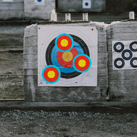 3 Inch Archery Target Stickers Self Adhesive Paper Targets on outdoor range board for practice