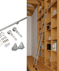 Sliding Barn Door Hardware Kit With Stainless Steel Rails And Floor Rollers For Library Ladder System Fits 6.6 To 13 Feet Of Track 244cm To 366cm Ready To Install Heavy Duty Easy Install Built To Last components and application in library