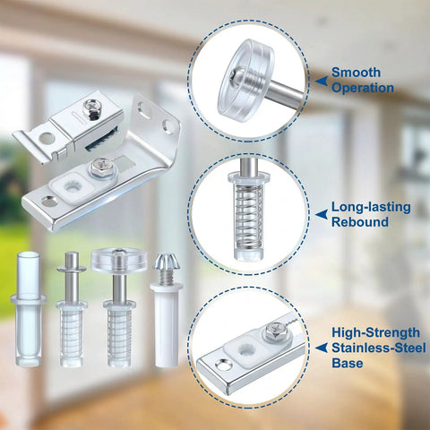 Two Pack Bifold Door Hardware Kit For Closets And Folding Doors Includes Top And Bottom Pivots 7/8 Inch Guide Wheels