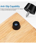 Screw-On Rubber Feet Set For Furniture And Appliances, 240-Piece PVC Foot Pads With Stainless Steel Washers on wood surface