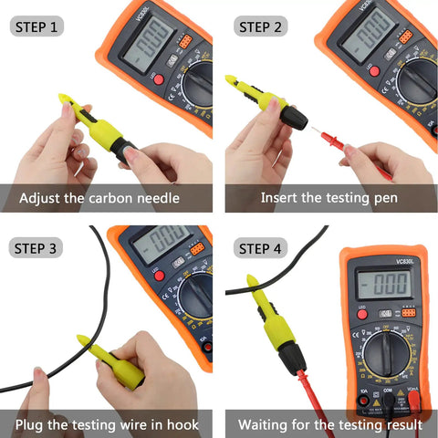 Insulation Piercing Clip Probes For Multimeter And Voltage Tester Testing, Easy Slip On Wire Piercing Clips For 14 AWG To 22 AWG Insulated Wires, No Cutting, No Fuss, 2 Pack