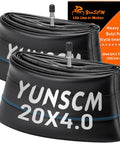 2-Pack Heavy Duty Fat Bike Inner Tubes 20x4.0 To 4.5 Inch With Schrader Valve 102/114-406, displayed with packaging