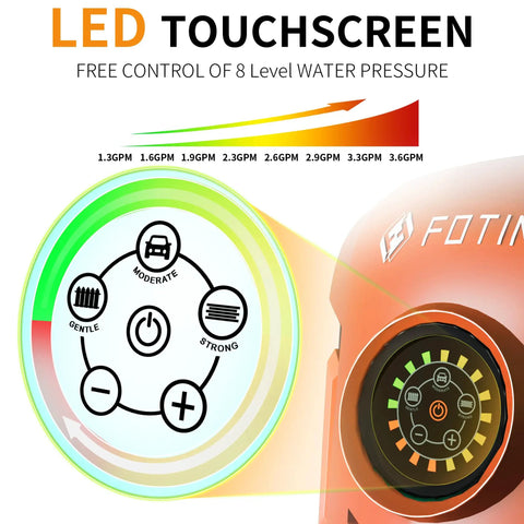 LED touchscreen of Beast Mode Cleaning Power With 5000 Max PSI Pressure Washer Touchscreen Control And Foam Cannon