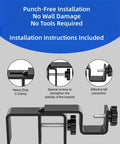 Outside Mounted Curtain Rod Brackets for Rectangular Headrails 1.3 to 2 Inches Fits Curtain Rods Up to 1 Inch Diameter Tool Free No Drill Installation