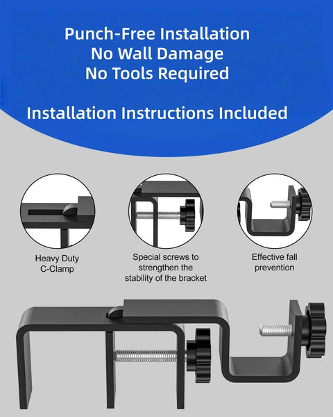 Outside Mounted Curtain Rod Brackets for Rectangular Headrails 1.3 to 2 Inches Fits Curtain Rods Up to 1 Inch Diameter Tool Free No Drill Installation