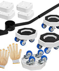 Heavy Duty Furniture Sliders And Moving Dollies With 360 Degree Swivel Wheels, glide set with roller casters and lever.
