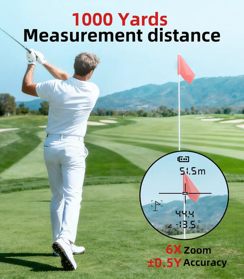 Ace Your Round With This Straight Fire Golf Rangefinder Featuring Slope Readouts 1000 Yard Distance Magnetic Pouch 6X Magnification And Flag Lock Vibration So You Can Crush Every Shot On The Links