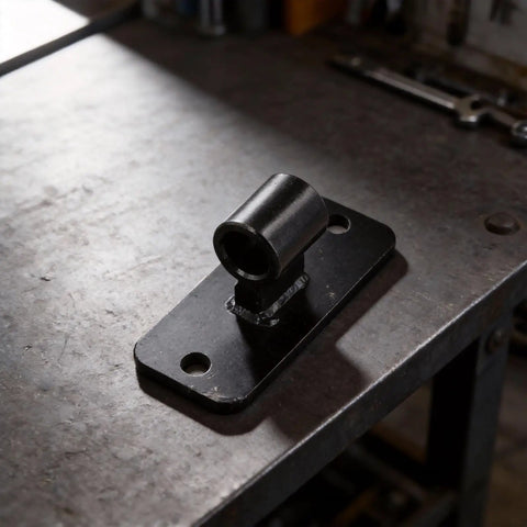 Heavy Duty 58 Mm Gate Hinges Pack Of 2 Pre Drilled Mounting Holes Rust Resistant Galvanized Iron close-up on workbench