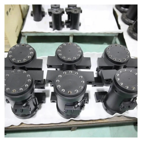 Heavy Duty Helical Slewing Cylinder Rotary Actuator Built Tough As Nails For Butter Smooth Rotation Plug And Play Vehicle Mount Setup No Sweat Install Top Shelf Reliability Guaranteed, close-up view of multiple units on a tray.
